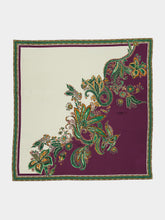 Alémais Purple Ruthie Silk Paisley Scarf