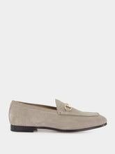 Gucci Dark Beige Jordaan Suede Loafers