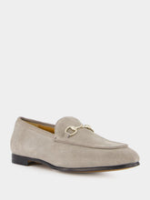 Gucci Dark Beige Jordaan Suede Loafers