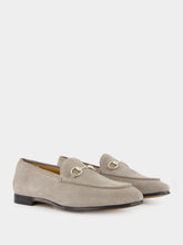 Gucci Dark Beige Jordaan Suede Loafers