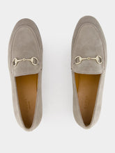 Gucci Dark Beige Jordaan Suede Loafers