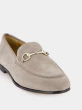 Gucci Dark Beige Jordaan Suede Loafers