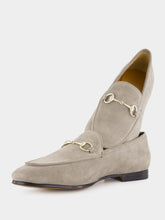 Gucci Dark Beige Jordaan Suede Loafers