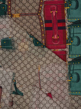 Gucci GG Gucci Valigeria Print Silk Carré