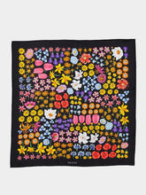 Gucci Floral Black Silk Twill Carré