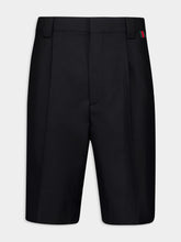 Gucci Black Wool blend twill short with Web