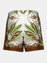 Gucci Green and Brown Bandana Print Cotton Shorts