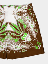 Gucci Green and Brown Bandana Print Cotton Shorts