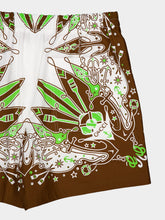 Gucci Green and Brown Bandana Print Cotton Shorts