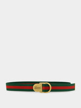 Gucci Web Wide Belt with Gucci Script Buckle