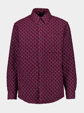 Gucci Burgundy Wool Jacquard Shirt with GG Shadow