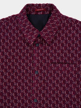 Gucci Burgundy Wool Jacquard Shirt with GG Shadow