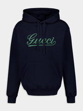 Gucci Navy Blue Cotton jersey hooded sweatshirt