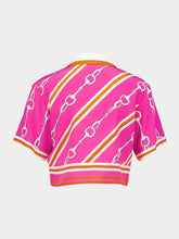 Gucci Horsebit Stripe Print Silk Shirt