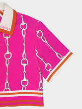 Gucci Horsebit Stripe Print Silk Shirt