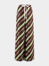 Gucci Horsebit Stripe Print Silk Pant