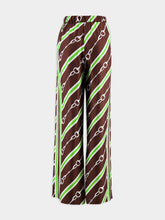 Gucci Horsebit Stripe Print Silk Pant