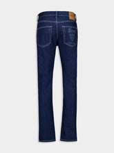 Dark Blue Lasered Tapered Denim Pants
