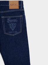 Gucci Dark Blue Lasered Tapered Denim Pants