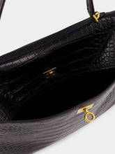 Balenciaga Black Rodeo Crocodile-Effect Leather Tote Bag