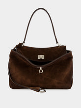 Balenciaga Light Espresso Rodeo Small Suede Handbag