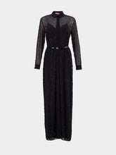 Gucci Black GG Monogram Silk Maxi Dress