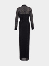 Gucci Black GG Monogram Silk Maxi Dress