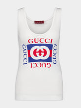 Gucci Rib Cotton Tank Top with Gucci Print