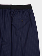 Balenciaga Dark Navy Straight-Fit Pinstripe Wool Trousers