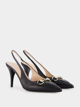 Gucci Black Leather Horsebit Pumps