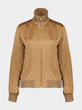 Gucci Camel GG Jacquard Zip Jacket