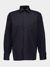 Saint Laurent Black Cassandre Striped Shirt