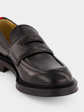 Gucci Black Leather Loafers with Web