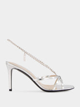 Gucci Silver Metallic Leather Sandal