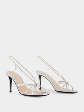 Gucci Silver Metallic Leather Sandal