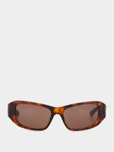 Balenciaga Red Havana Rectangle Sunglasses