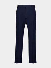 Blue Cotton Gabardine Pant with Web