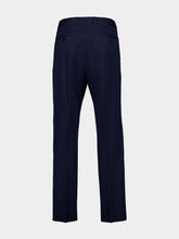 Blue Cotton Gabardine Pant with Web