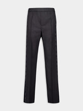 Gucci Anthracite Grey Logo-Trim Trousers