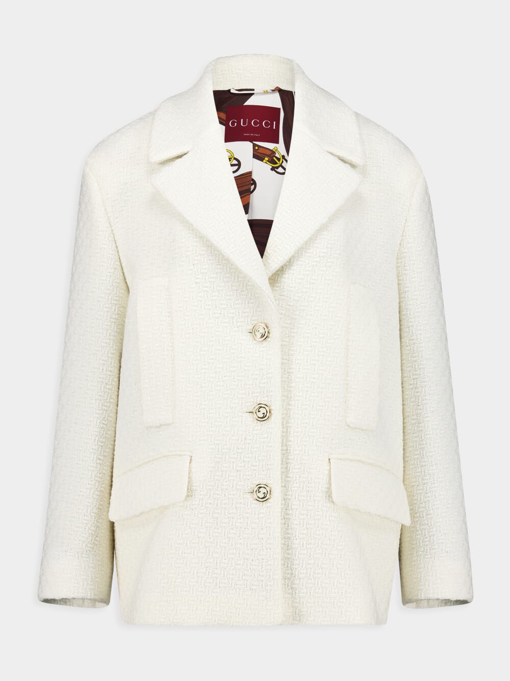 Gucci Clothes Gucci Coat Women Belted Coat Gucci Double G Wool