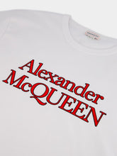 Alexander McQueen Logo Print White Cotton T-Shirt