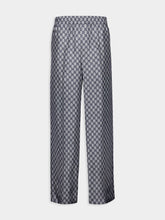 Gucci Navy GG Print Silk Pants