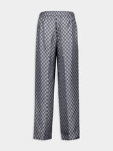 Gucci Navy GG Print Silk Pants