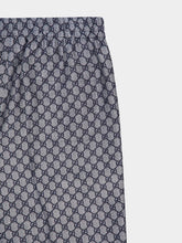 Gucci Navy GG Print Silk Pants