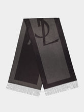 Saint Laurent Dark Grey Cassandre Silk Scarf