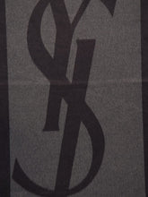 Saint Laurent Dark Grey Cassandre Silk Scarf