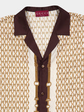 Gucci Beige Printed Silk Twill Bowling Shirt