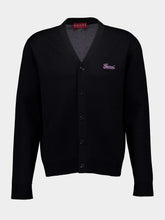 Gucci Black Double Wool Cardigan with Embroidery