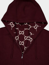 Gucci Rosso Ancora Red GG Wool Zip Sweatshirt