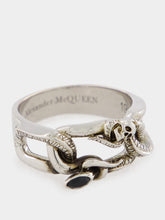 Alexander McQueen Snake and Skull Silver Ring